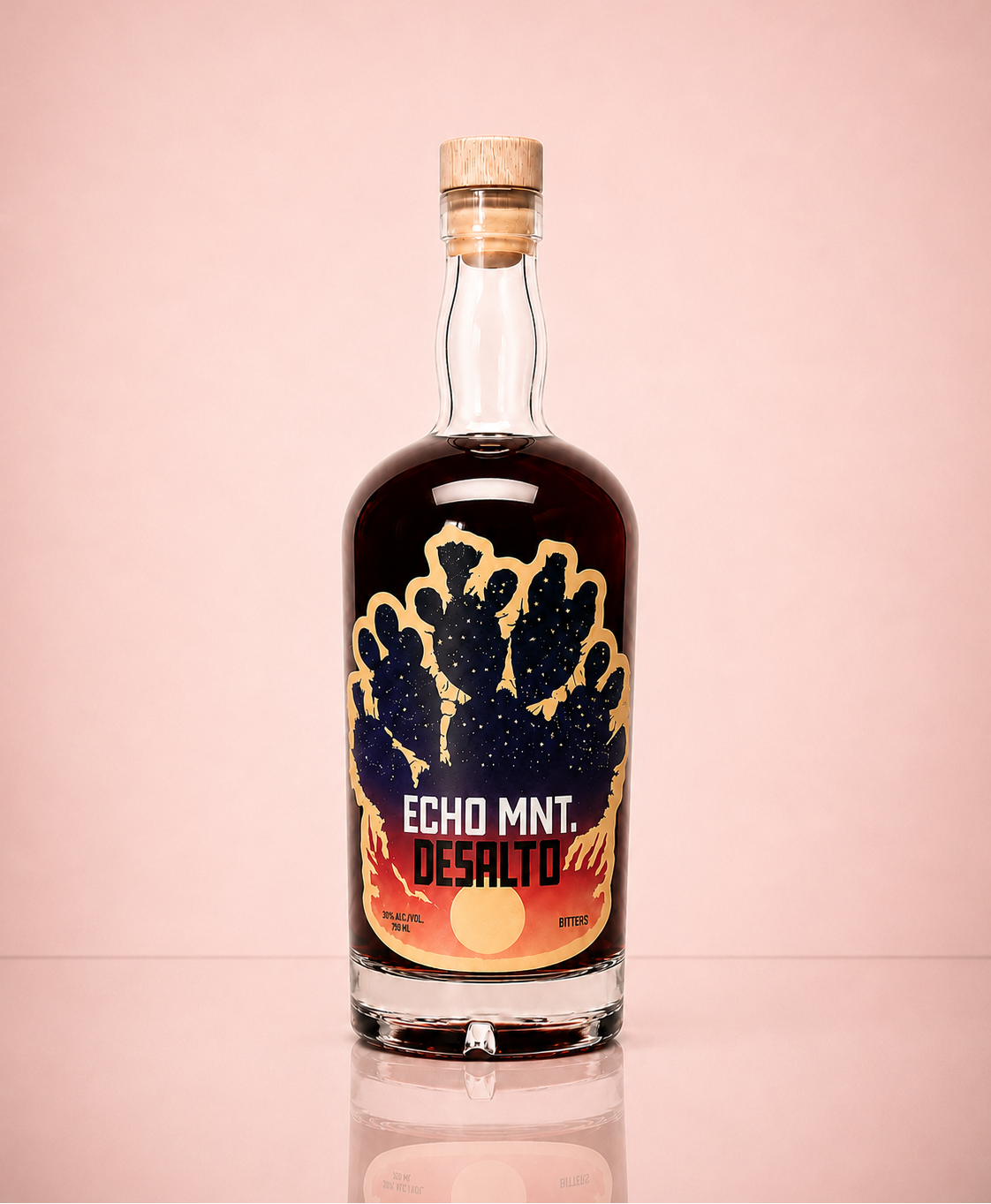 Desalto desert amaro — label art, high desert of Southern California